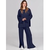 image:imageANRABESS Womens 2 Piece Outfits Oversized Knit Sweater Set Wide Leg Pant Cozy Lounge Matching Pajama Sets 2026 Trendy ClothesNavy Blue