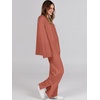 image:imageANRABESS Womens 2 Piece Outfits Oversized Knit Sweater Set Wide Leg Pant Cozy Lounge Matching Pajama Sets 2026 Trendy ClothesRust