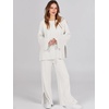 image:imageANRABESS Womens 2 Piece Outfits Oversized Knit Sweater Set Wide Leg Pant Cozy Lounge Matching Pajama Sets 2026 Trendy ClothesWhite