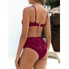 image:imageANRABESS Womens Bikini Sets  High Waisted Lace Swimsuits Two Piece Beach Wear Burgundy Large