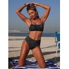 image:imageANRABESS Womens Bikini Sets  High Waisted Lace Swimsuits Two Piece Beach WearBlack