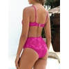 image:imageANRABESS Womens Bikini Sets  High Waisted Lace Swimsuits Two Piece Beach WearHot Pink