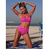 image:imageANRABESS Womens Bikini Sets  High Waisted Lace Swimsuits Two Piece Beach WearHot Pink