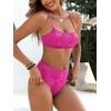 image:imageANRABESS Womens Bikini Sets  High Waisted Lace Swimsuits Two Piece Beach WearHot Pink