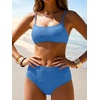 image:imageANRABESS Womens Bikini Sets  High Waisted Lace Swimsuits Two Piece Beach WearLight Blue