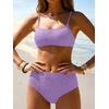 image:imageANRABESS Womens Bikini Sets  High Waisted Lace Swimsuits Two Piece Beach WearPurple