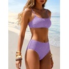 image:imageANRABESS Womens Bikini Sets  High Waisted Lace Swimsuits Two Piece Beach WearPurple