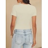 image:imageANRABESS Womens Double Lined Bodysuits Short Sleeve Summer Going Out Fitted Basic Tee Shirts Body Suits TopBeige