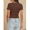 image:imageANRABESS Womens Double Lined Bodysuits Short Sleeve Summer Going Out Fitted Basic Tee Shirts Body Suits TopBrown