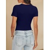 image:imageANRABESS Womens Double Lined Bodysuits Short Sleeve Summer Going Out Fitted Basic Tee Shirts Body Suits TopNavy Blue