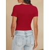 image:imageANRABESS Womens Double Lined Bodysuits Short Sleeve Summer Going Out Fitted Basic Tee Shirts Body Suits TopRed