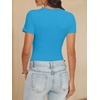 image:imageANRABESS Womens Double Lined Bodysuits Short Sleeve Summer Going Out Fitted Basic Tee Shirts Body Suits TopSky
