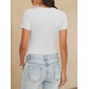 image:imageANRABESS Womens Double Lined Bodysuits Short Sleeve Summer Going Out Fitted Basic Tee Shirts Body Suits TopWhite