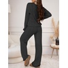 image:imageANRABESS Womens Fuzzy Fleece Pajama Set 2 Piece Outfits Lounge Knit Oversized Sweater Pj Sets 2026 Fall Winter LoungewearBlack