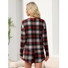image:imageANRABESS Womens Long Sleeve Pajama Sets 2026 Fall 2 Piece Outfits Lounge Matching Short Set Striped Pjs Loungewear SleepwearHaute Red