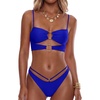 image:imageANRABESS Bikini Sets for Women Summer Sexy Double Loop Cheeky Thong Bathing Suits Beach Vacation SwimwearRoyal Blue