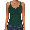 image:imageANRABESS V Neck Tank Tops for Women Ribbed Knit Camisole 2026 Summer Casual Sleeveless Slim Fitted Basic Cami Shirts ClothesDeep Green