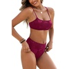 image:imageANRABESS Womens Bikini Sets  High Waisted Lace Swimsuits Two Piece Beach Wear Burgundy Large