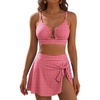 image:imageANRABESS Womens Bikini Sets Two Piece Swim Skirt High Waisted Swimsuits Tummy Control UWire Bathing Suit 2026 Beach SwimwearRed Plaid