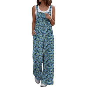 image:imageANRABESS Overalls for Women 2026 Summer Casual Loose One Piece Outfits Baggy Wide Leg Jumpers Lightweight Comfy RompersBlue Ditsy Floral