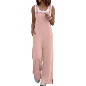 image:imageANRABESS Overalls for Women 2026 Summer Casual Loose One Piece Outfits Baggy Wide Leg Jumpers Lightweight Comfy RompersPink
