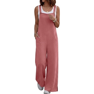 image:imageANRABESS Overalls for Women 2026 Summer Casual Loose One Piece Outfits Baggy Wide Leg Jumpers Lightweight Comfy RompersRust