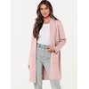 image:imageANRABESS Cardigan Sweater for Women Casual 2026 Fall Fashion Coat Long Sleeve Open Front Knit Coatigan OutwearPink