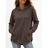 image:imageANRABESS Hoodies for Women Comfy Casual Loose SweatshirtFall Long Sleeve Fleece Pullover Tunic Tops for Work amp DailyDeep Brown