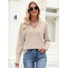 image:imageANRABESS Lightweight Sweaters for Women Long Sleeve V Neck Shirts Business Casual Work Blouses 2026 Fall Knit Pullover TopsAlmond