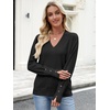 image:imageANRABESS Lightweight Sweaters for Women Long Sleeve V Neck Shirts Business Casual Work Blouses 2026 Fall Knit Pullover TopsBlack
