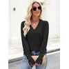 image:imageANRABESS Lightweight Sweaters for Women Long Sleeve V Neck Shirts Business Casual Work Blouses 2026 Fall Knit Pullover TopsBlack