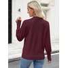 image:imageANRABESS Lightweight Sweaters for Women Long Sleeve V Neck Shirts Business Casual Work Blouses 2026 Fall Knit Pullover TopsBurgund