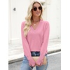 image:imageANRABESS Lightweight Sweaters for Women Long Sleeve V Neck Shirts Business Casual Work Blouses 2026 Fall Knit Pullover TopsCoral Pink