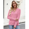 image:imageANRABESS Lightweight Sweaters for Women Long Sleeve V Neck Shirts Business Casual Work Blouses 2026 Fall Knit Pullover TopsCoral Pink