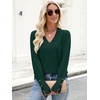 image:imageANRABESS Lightweight Sweaters for Women Long Sleeve V Neck Shirts Business Casual Work Blouses 2026 Fall Knit Pullover TopsDark Green