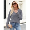 image:imageANRABESS Lightweight Sweaters for Women Long Sleeve V Neck Shirts Business Casual Work Blouses 2026 Fall Knit Pullover TopsDark Grey