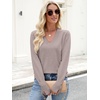 image:imageANRABESS Lightweight Sweaters for Women Long Sleeve V Neck Shirts Business Casual Work Blouses 2026 Fall Knit Pullover TopsGrey Khaki