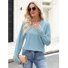 image:imageANRABESS Lightweight Sweaters for Women Long Sleeve V Neck Shirts Business Casual Work Blouses 2026 Fall Knit Pullover TopsLight Blue