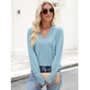 image:imageANRABESS Lightweight Sweaters for Women Long Sleeve V Neck Shirts Business Casual Work Blouses 2026 Fall Knit Pullover TopsLight Blue