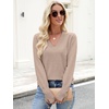 image:imageANRABESS Lightweight Sweaters for Women Long Sleeve V Neck Shirts Business Casual Work Blouses 2026 Fall Knit Pullover TopsTan