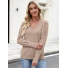 image:imageANRABESS Lightweight Sweaters for Women Long Sleeve V Neck Shirts Business Casual Work Blouses 2026 Fall Knit Pullover TopsTan