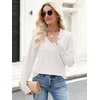 image:imageANRABESS Lightweight Sweaters for Women Long Sleeve V Neck Shirts Business Casual Work Blouses 2026 Fall Knit Pullover TopsWhite