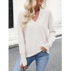 image:imageANRABESS Lightweight Sweaters for Women Long Sleeve V Neck Shirts Business Casual Work Blouses 2026 Fall Knit Pullover TopsWhite