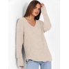 image:imageANRABESS Long Sleeve Shirts for Women V Neck Casual Fall Tops Loose Fit Lightweight Sweaters Tunic Fashion 2026 ClothesBeige
