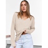 image:imageANRABESS Long Sleeve Shirts for Women V Neck Casual Fall Tops Loose Fit Lightweight Sweaters Tunic Fashion 2026 ClothesBeige