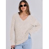 image:imageANRABESS Long Sleeve Shirts for Women V Neck Casual Fall Tops Loose Fit Lightweight Sweaters Tunic Fashion 2026 ClothesBeige