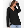 image:imageANRABESS Long Sleeve Shirts for Women V Neck Casual Fall Tops Loose Fit Lightweight Sweaters Tunic Fashion 2026 ClothesBlack