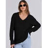 image:imageANRABESS Long Sleeve Shirts for Women V Neck Casual Fall Tops Loose Fit Lightweight Sweaters Tunic Fashion 2026 ClothesBlack