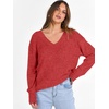 image:imageANRABESS Long Sleeve Shirts for Women V Neck Casual Fall Tops Loose Fit Lightweight Sweaters Tunic Fashion 2026 ClothesBright Red