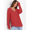 image:imageANRABESS Long Sleeve Shirts for Women V Neck Casual Fall Tops Loose Fit Lightweight Sweaters Tunic Fashion 2026 ClothesBright Red